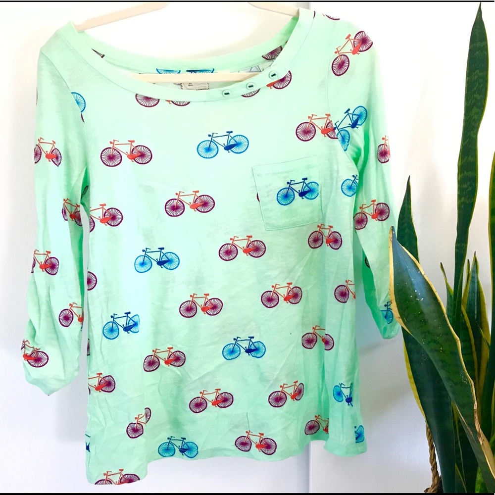 Anthropologie Mint Green Bicycle Tee
